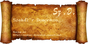Szekér Domonkos névjegykártya