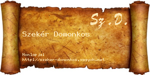 Szekér Domonkos névjegykártya